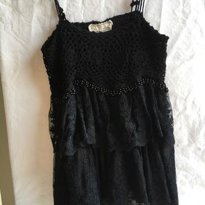 A'reve Black Crochet & Lace Top NEW